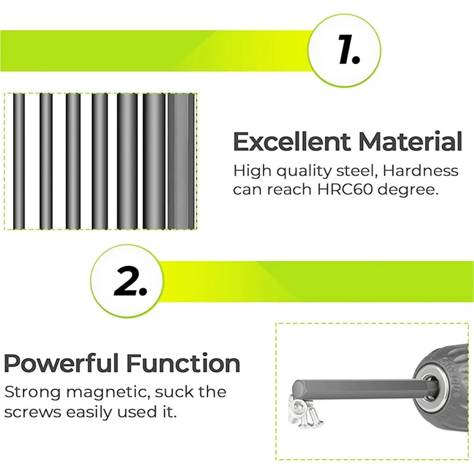 10Pcs 1.5-12mm 1/4 Inch Hex Head Allen Wrench Screwdriver Drill Bit Set Magnetic Tip 100mm S2 Steel Metric Hex Key Screwdriver