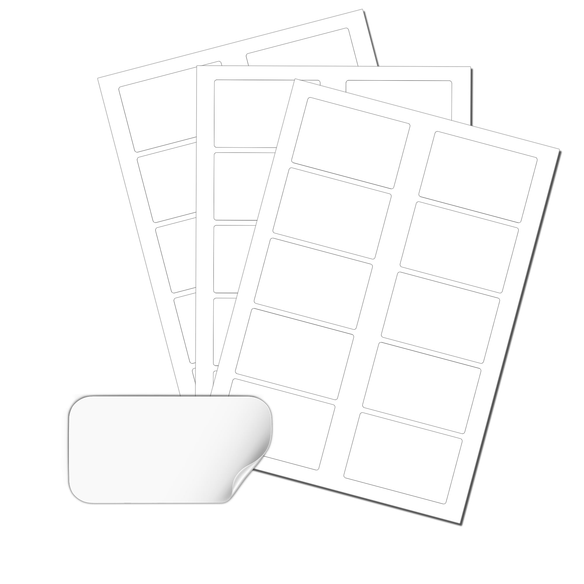 Blank 83mm x 53mm Rectangle Labels - 10 Per Sheet, 10 Sheets - Matt White Self-Adhesive Stickers, Printable with Laser or Inkjet Printer