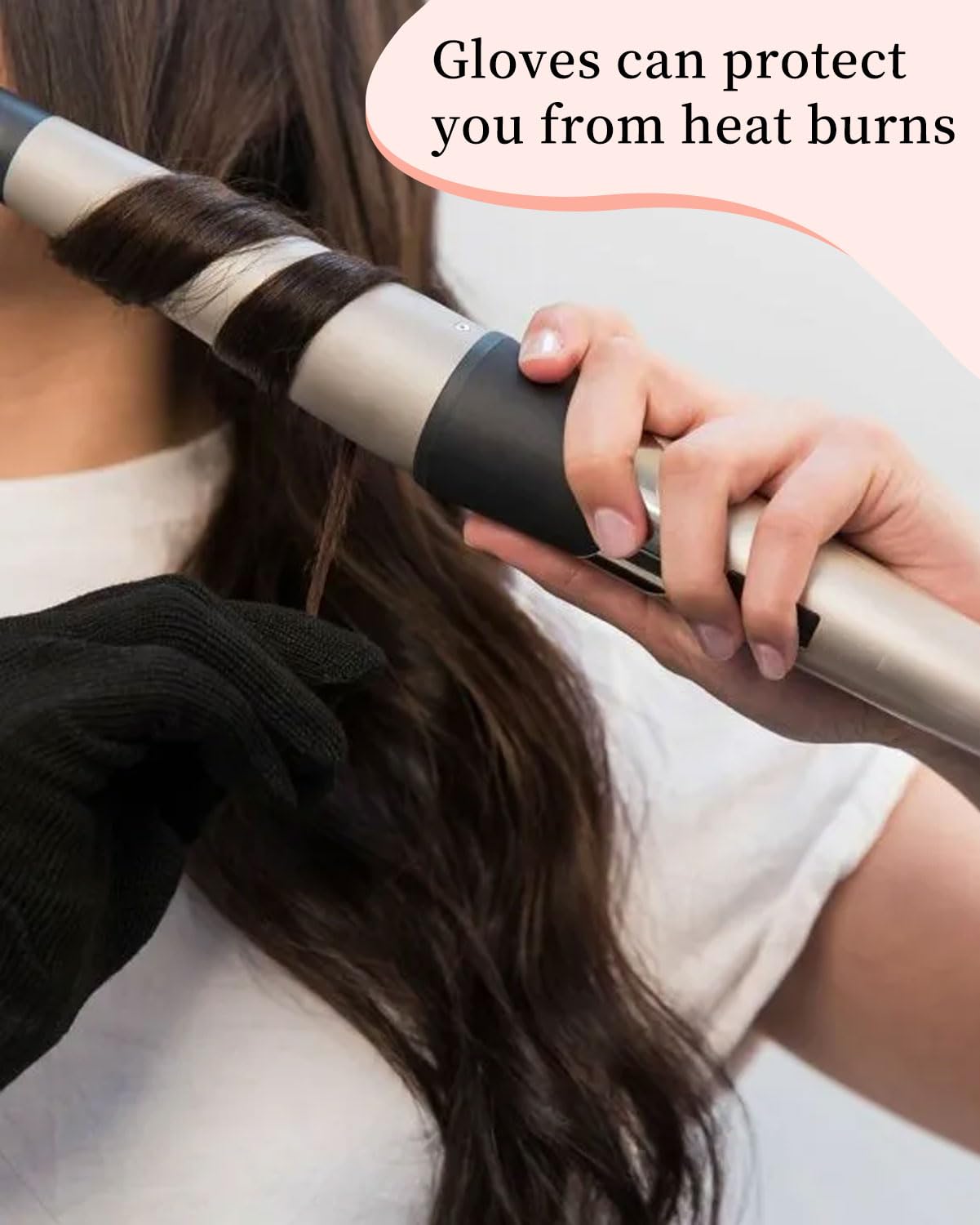 2-teiliges Set professionelle hitzebeständige Handschuhe, professionelle hitzebeständige Handschuhe für das Haarstyling, hitzebeständige Handschuhe für Lockenstäbe, Haarglätter