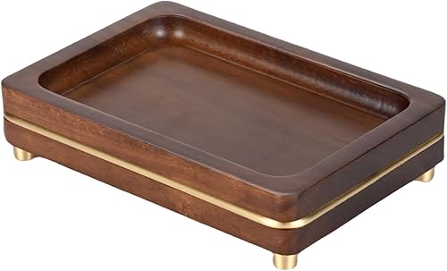 Miniatura 9 de MIHIRO Juego de accesorios de baño de madera de acacia con dispensador de jabón de madera de tary, vaso de baño, jabonera, juego de accesorios de