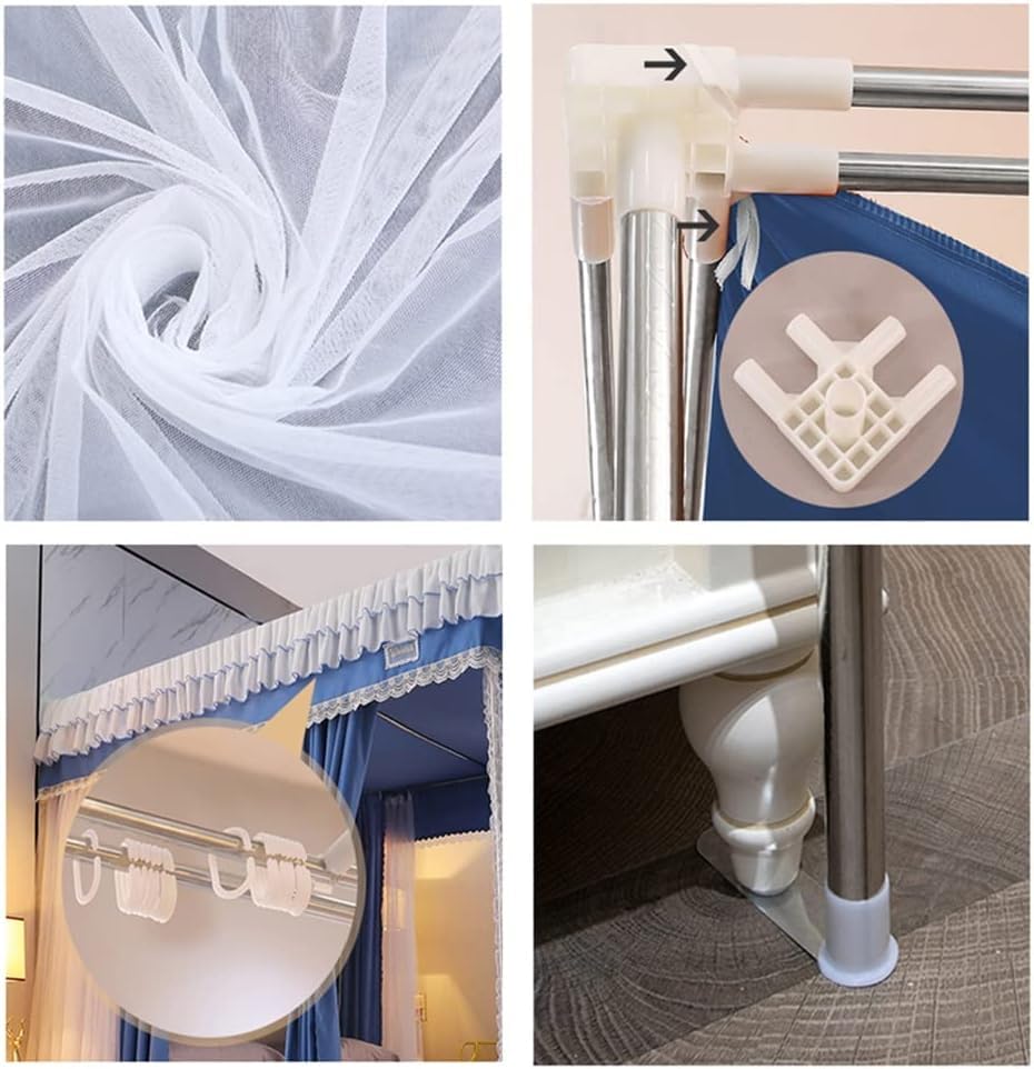 Litera con cortinas de dormitorio y toldo de cama grande funcional 4