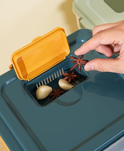 Miniatura 5 de Contenedor grande de almacenamiento de harina de 25 libras, recipientes herméticos de almacenamiento de arroz con tapa de bloqueo de ruedas, sin BPA