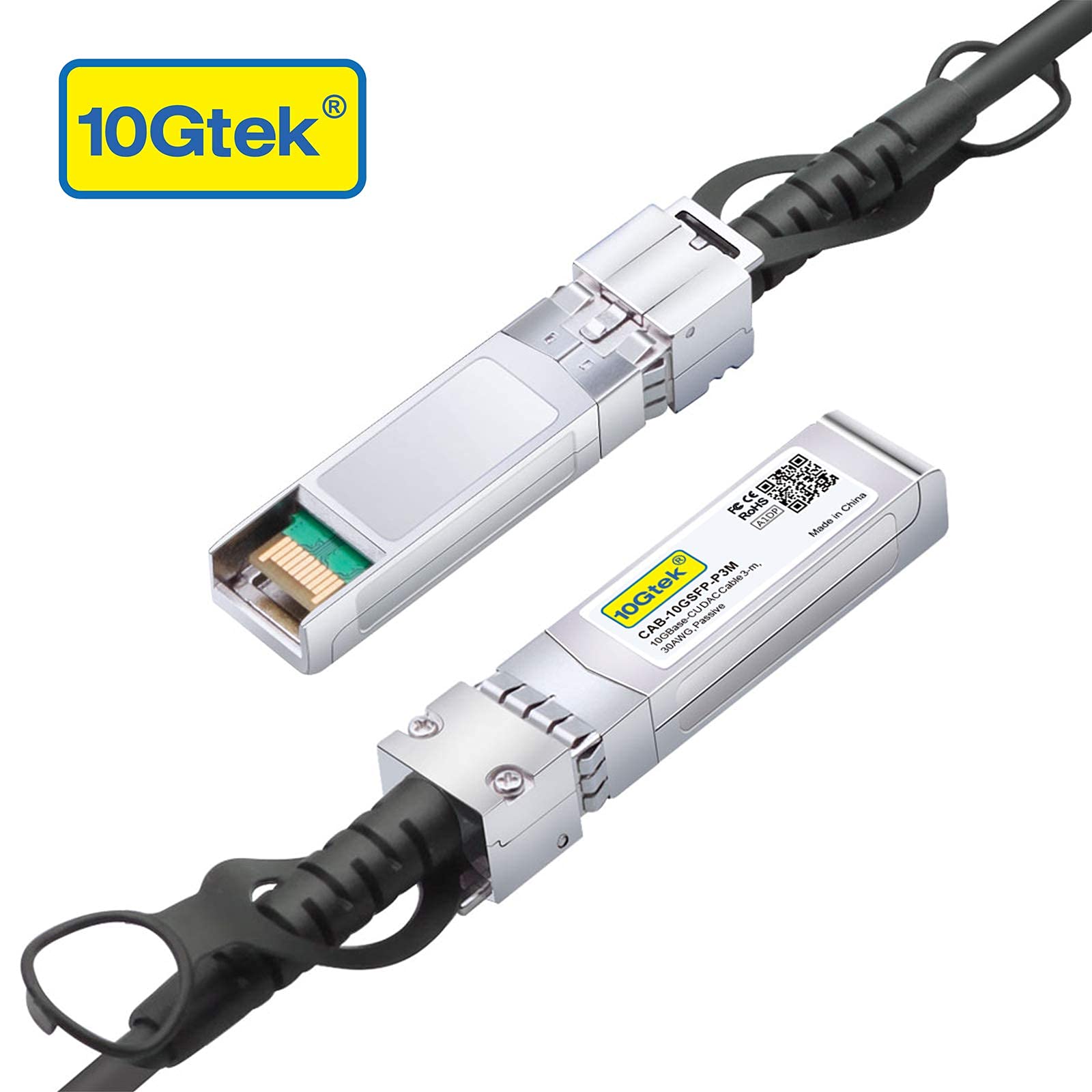 10Gtek SFP+ DAC Twinax-Kabel, passiv, kompatibel mit HP J9281B, HP Aruba J9281D 1 Meter (3.3ft)
