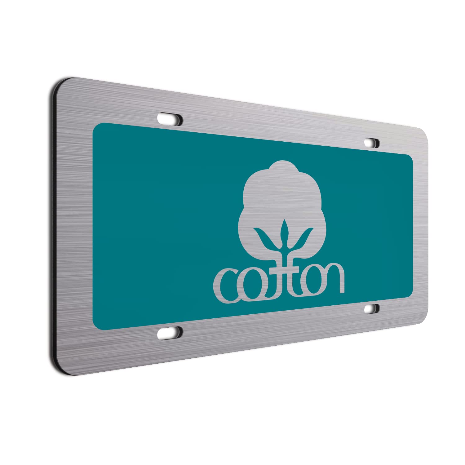Cotton DecorativeTeal License Plate - 6