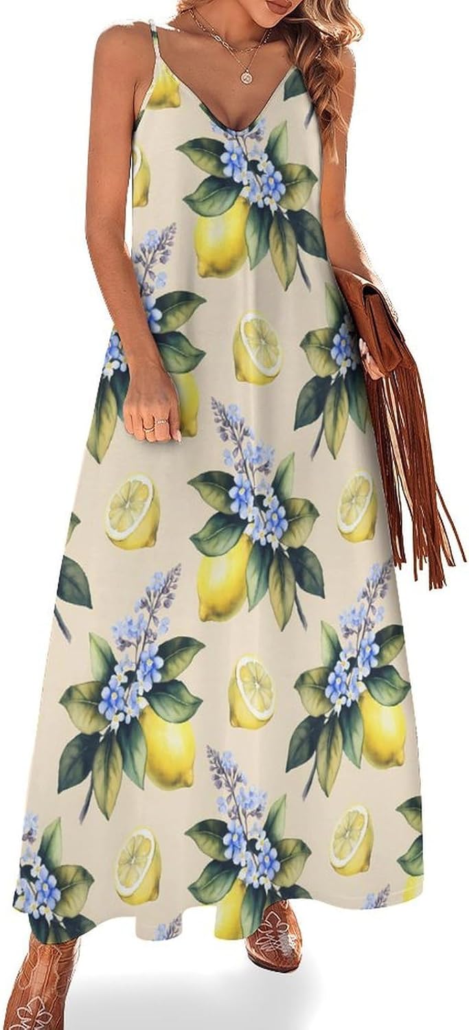 Women's Maxi Dress Spaghetti Strap Sleeveless Long Dress