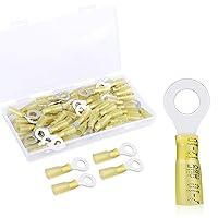 Vista 19 de Paquete de 100 terminales de anillo termorretráctil de 1/4 de pulgada – Conectores de alambre termorretráctiles de grado marino de 16-14 AWG