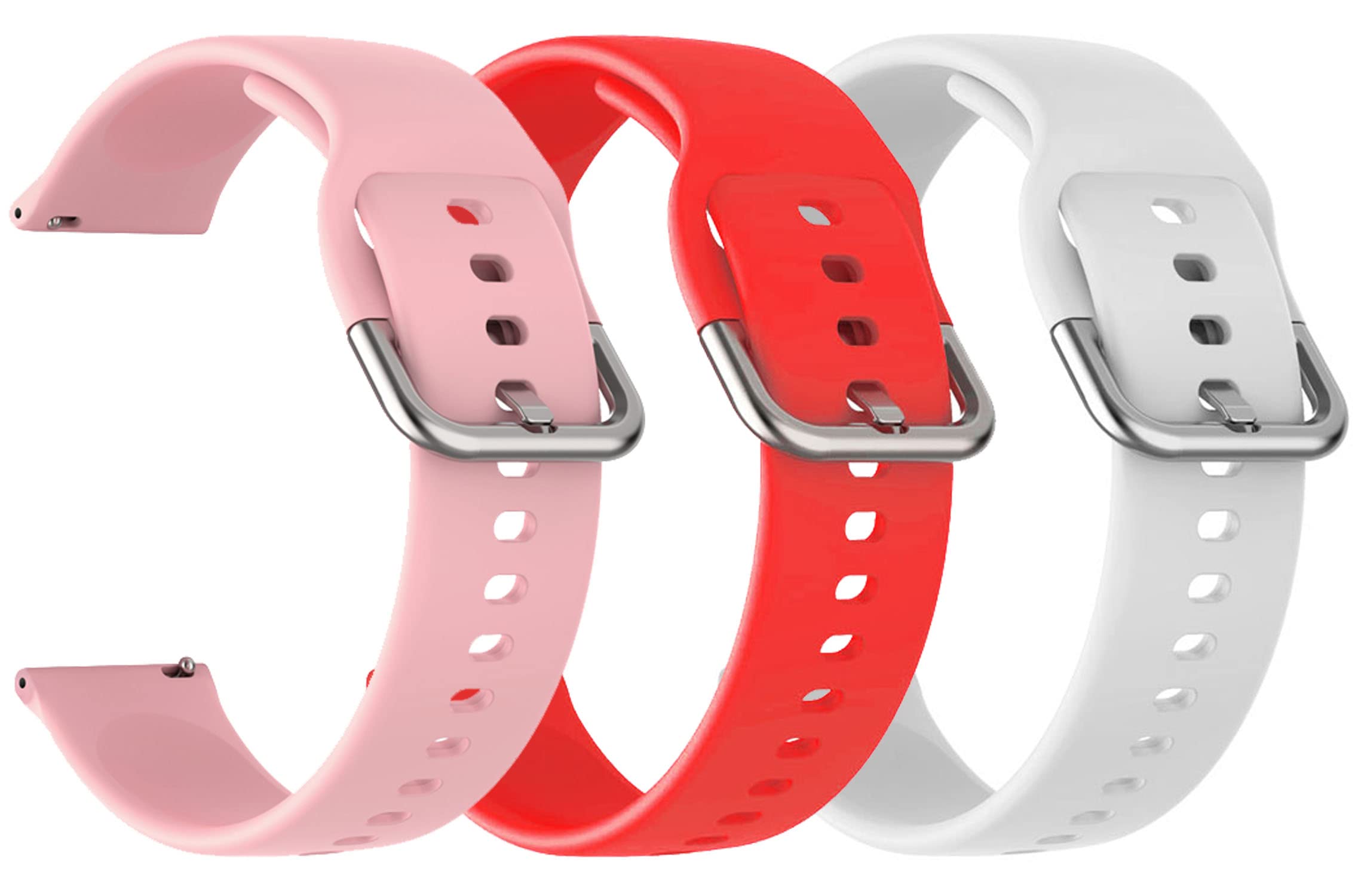 AONES Pack of 3 Silicone Belt Watch Strap with Metal Buckle Compatible for Fireboltt Constellation Watch Strap Light Pink, Red, White (B0BBDR65DF) Amazon Price History, Amazon Price Tracker