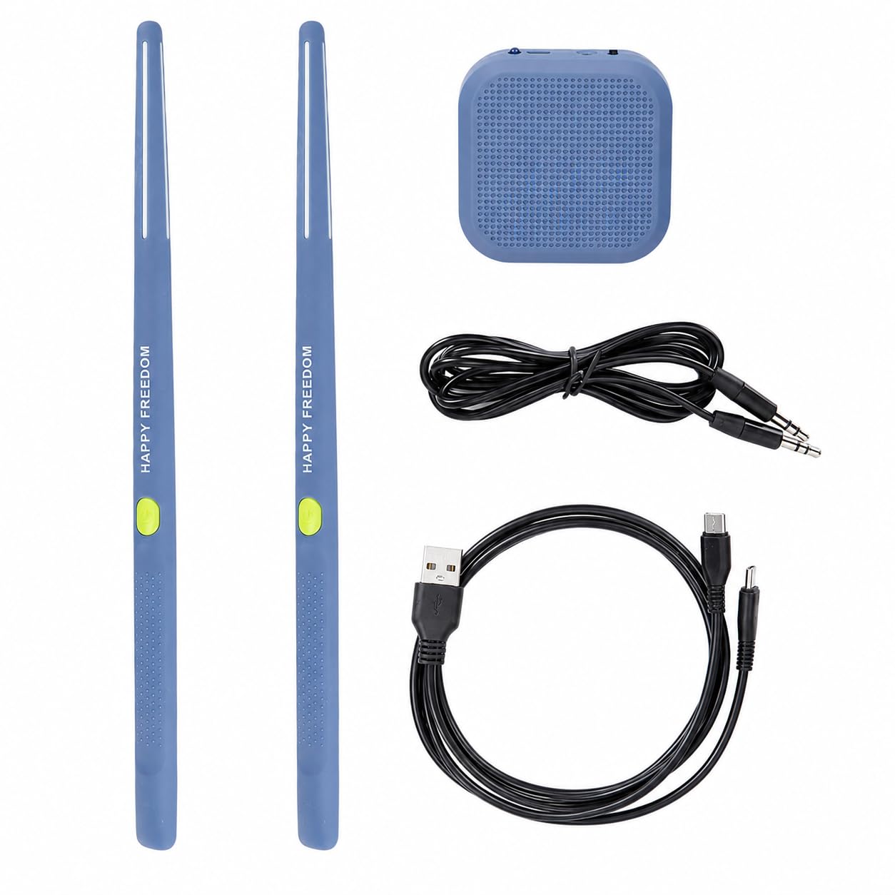 Air Drum Set Reconocimiento de detección de movimiento Baquetas de aire eléctricas compactas portátiles para adultos Niños Principiantes Cian niños amigos amantes (Azul)