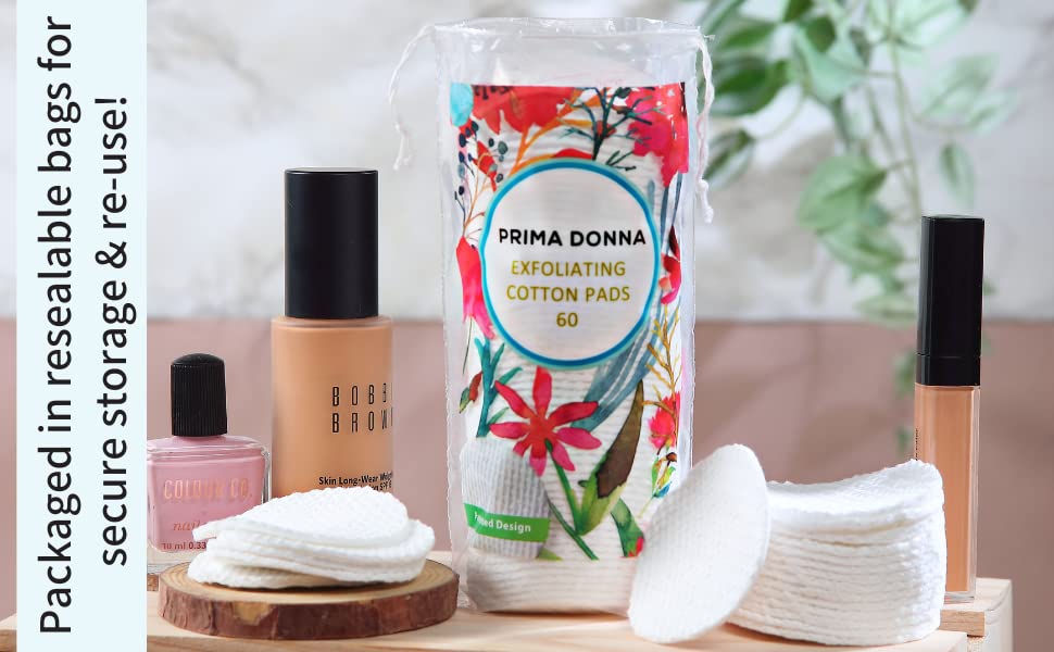 Prima Donna Exfoliating & Hypoallergenic 100% Cotton Pad 60 Piece Pack of 3 4