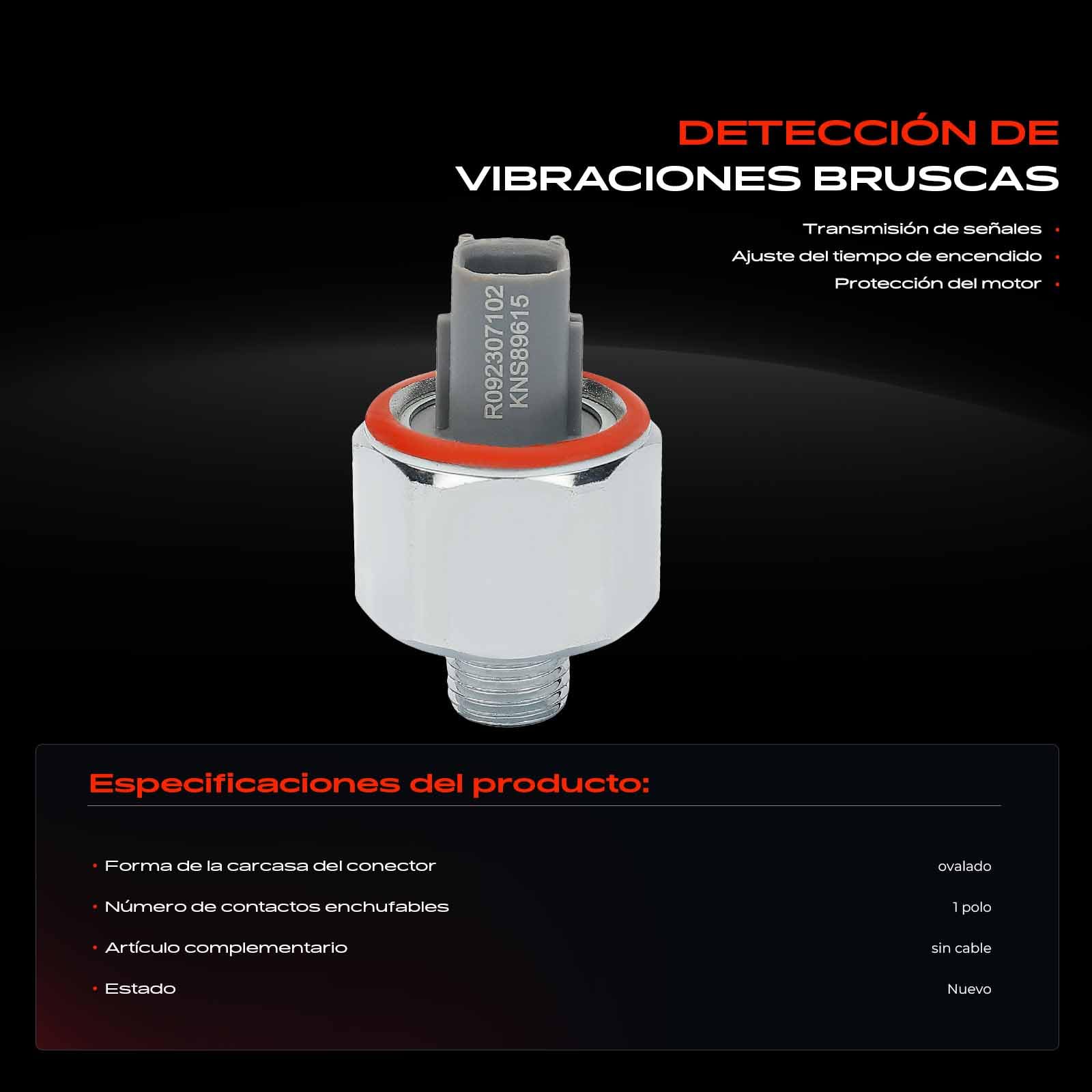 Frankberg Sensor de detonación 89615-52010 | Compatible con: Land Cruiser 100 J1, A.v.e.n.s.i.s Station Wagon T22, C.o.r.o.l.l.a Compact E11, Yaris Verso P2