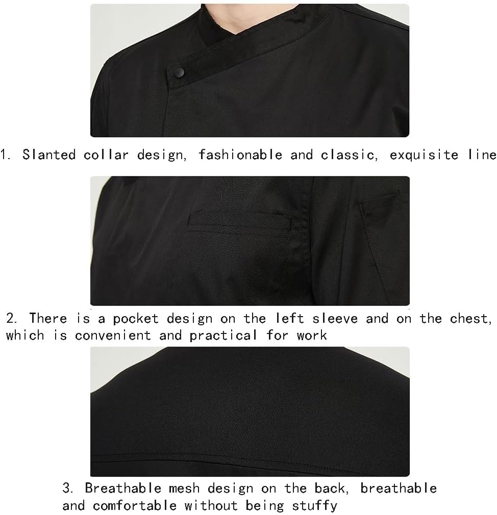 Comfortable Chef Uniform Short&Long Sleeve Chef Jacket Kitchen Cooking Working Chef Coat for Men Women