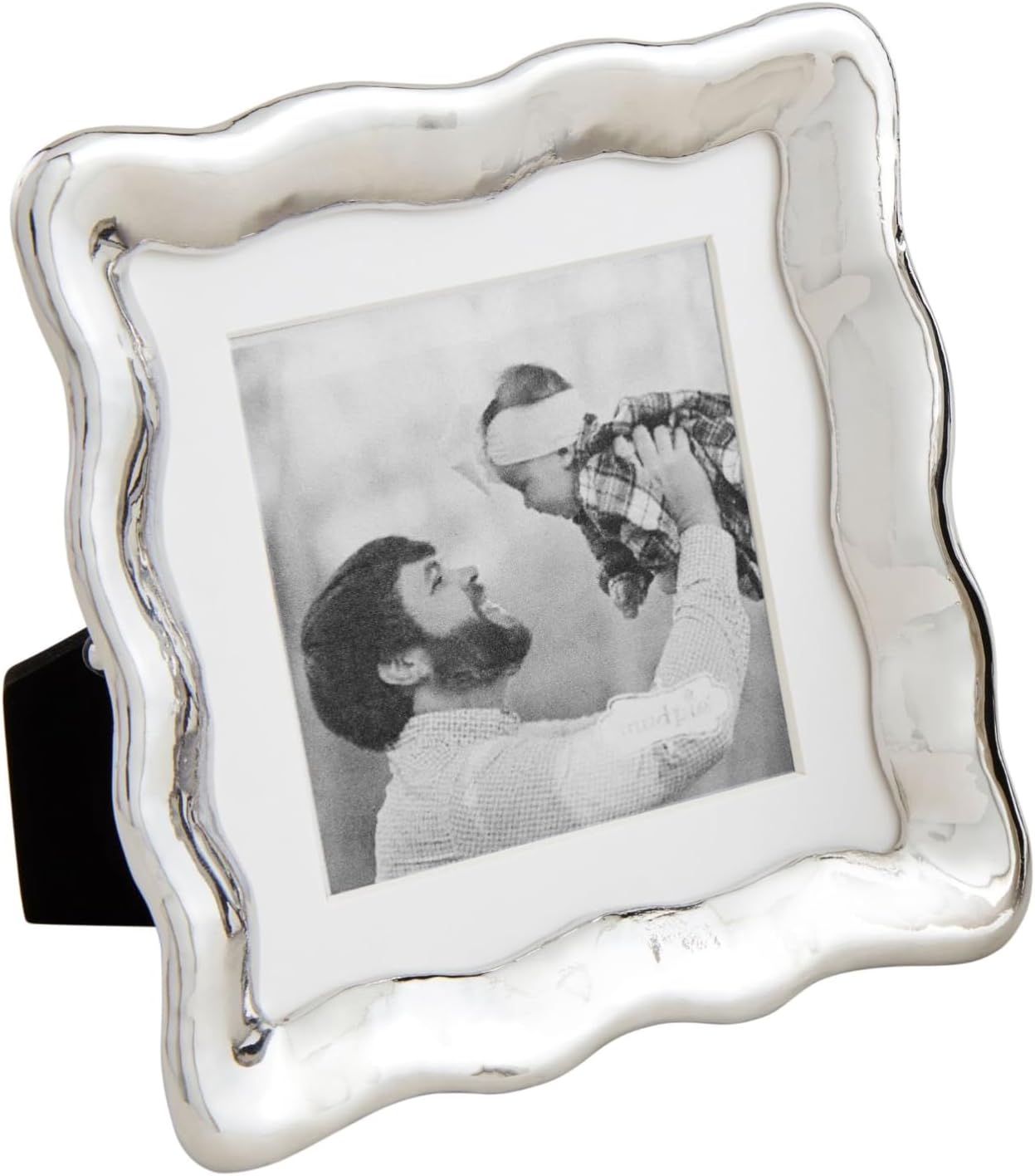Mud Pie Square Wavy Metal Mini Frame; 5" X 5"