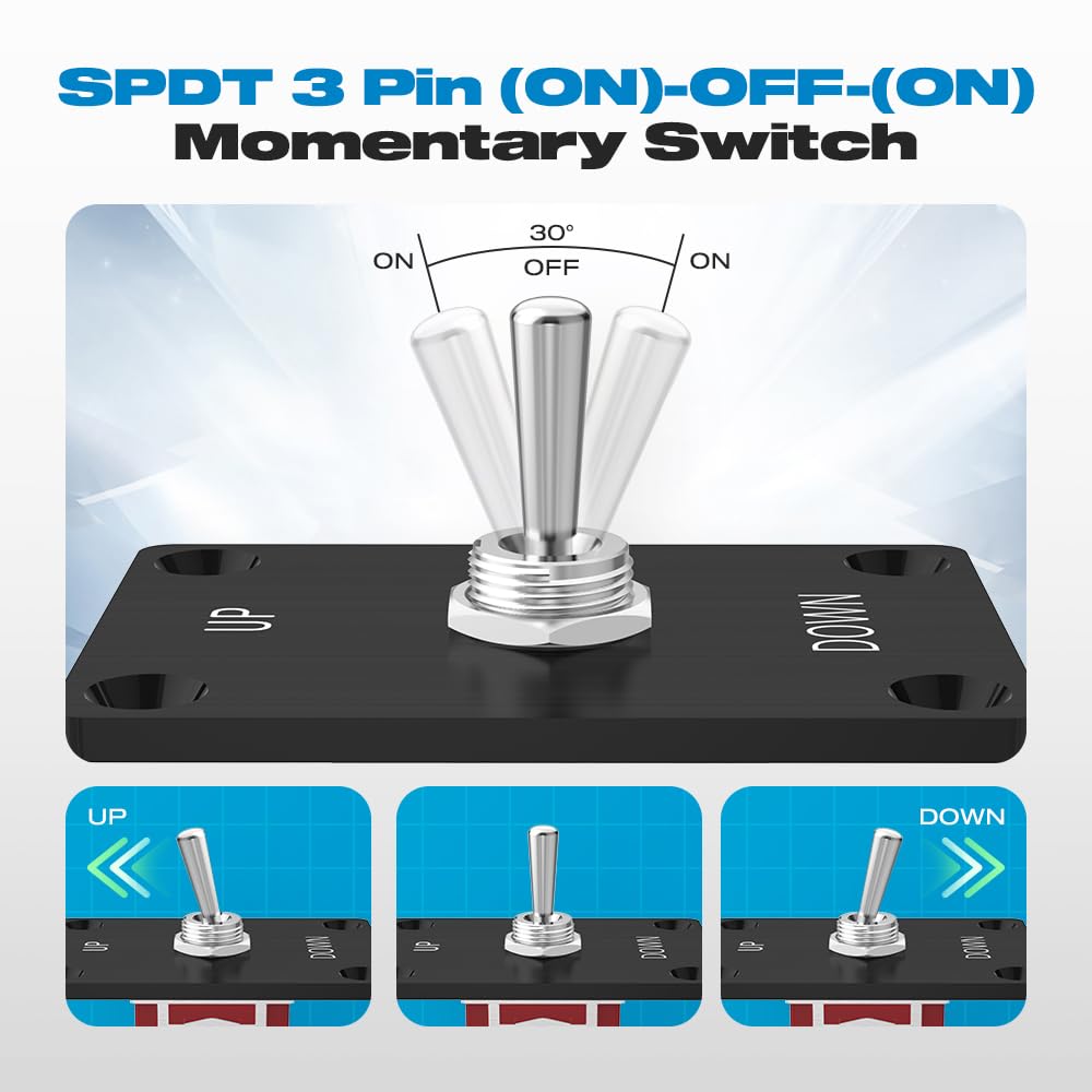 Snapklik.com : Momentary Toggle Switch, Malictele SPDT 3Pin Waterproof ...