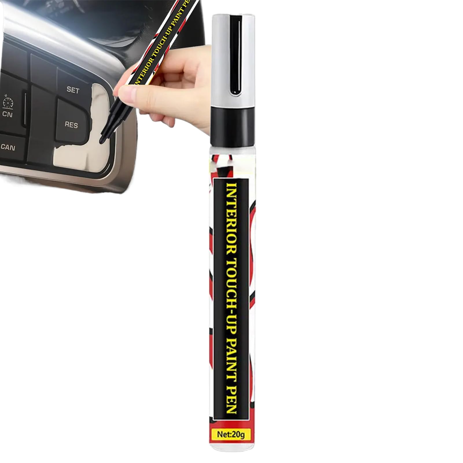Stylo de retouche de peinture intérieure de voiture, bouton noir, volant,  tableau de bord spécial