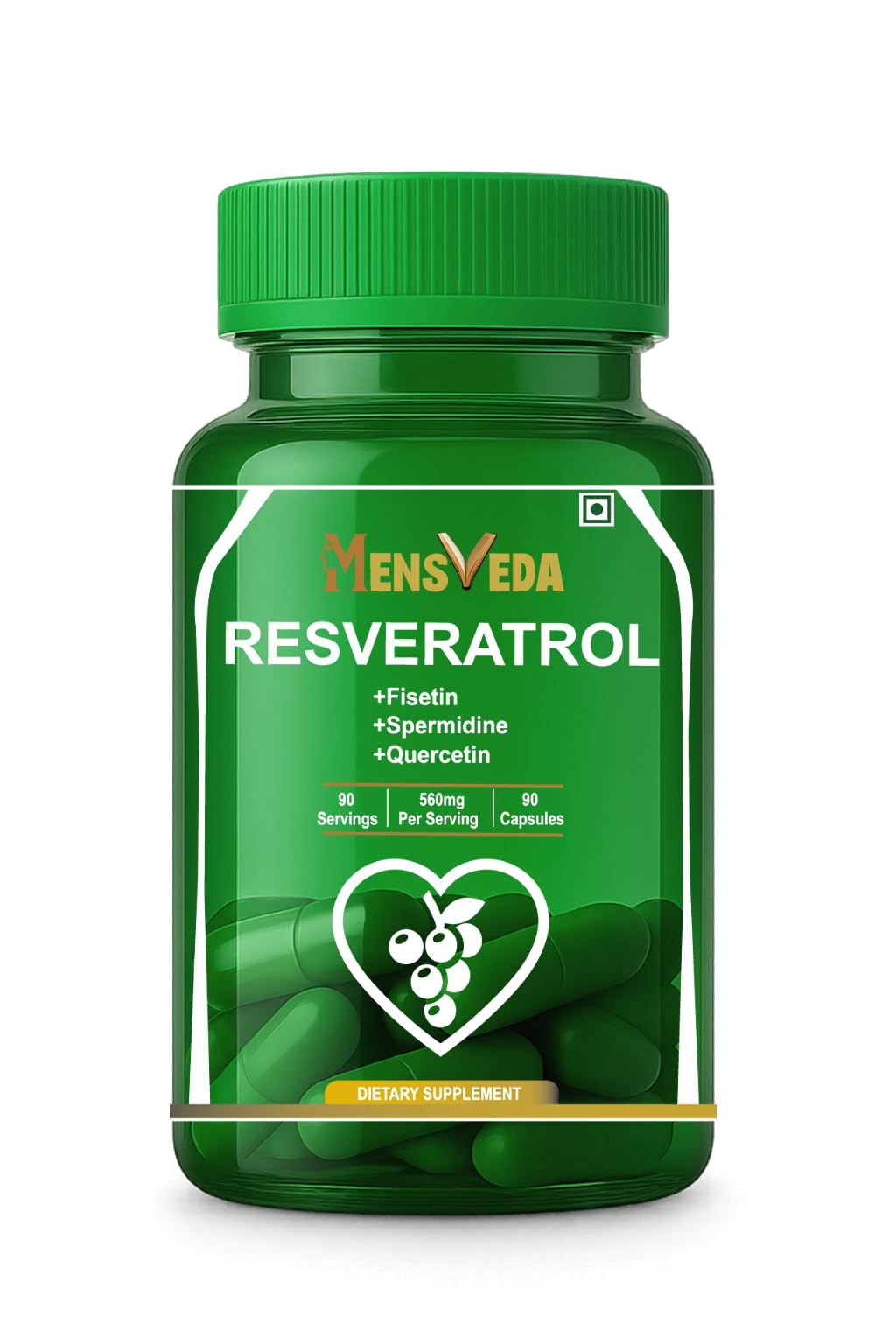 Resveratrol 560mg Supplement with Fisetin, Spermidine & Quercetin | Antioxidant, Heart Health & Healthy Aging Support Capsules | 90 Veg Capsules-image-7
