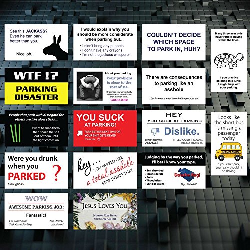 Unbranded Bad Parking Funny Cards - Set of 16 Unique Designs Great Gag Gift 3.5
