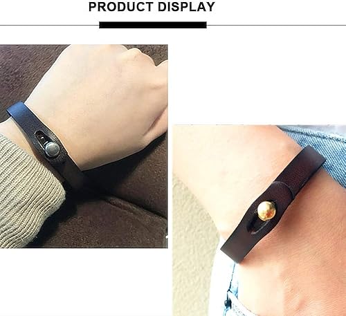 Miniatura 4 de Pulsera de cuero genuino para hombre, hecha a mano, ajustable, estilo punk, pulsera de cuero para hombres