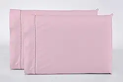 Kit 2 Fronhas Avulsas Percal 200 Fios Ponto Palito 100% Algodão (Pink)