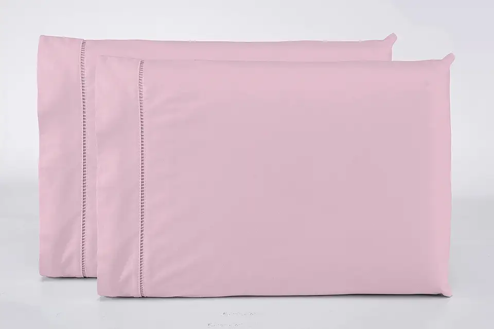 Kit 2 Fronhas Avulsas Percal 200 Fios Ponto Palito 100% Algodão (Pink)