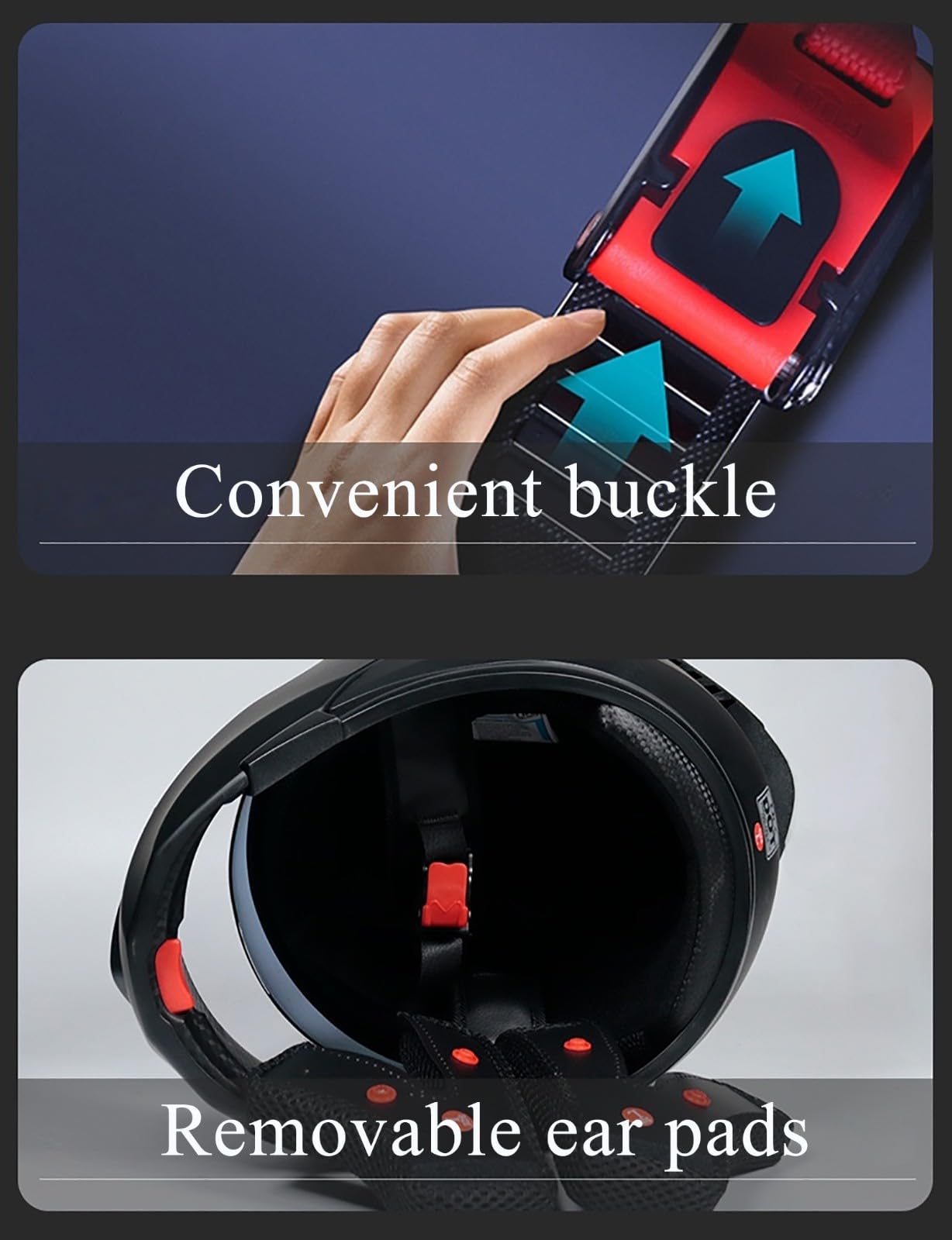 Składany kask motocyklowy, modułowy kask motocyklowy do dojazdów do pracy w mieście, kask integralny dla mężczyzn i kobiet, kask motocyklowy do jazdy na rowerze, homologacja ECE B, XL (61-62 cm)