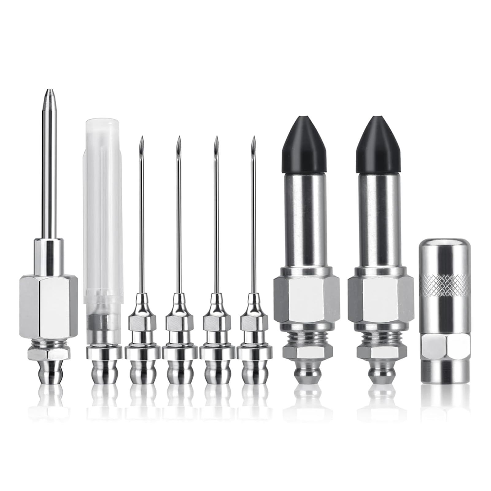 Shurhome 9Pcs Greases Needle Nozzle Set for Narrow Space Automotive Parts and Industrial Machinery Maintenance Greases Needle Nozzle Set