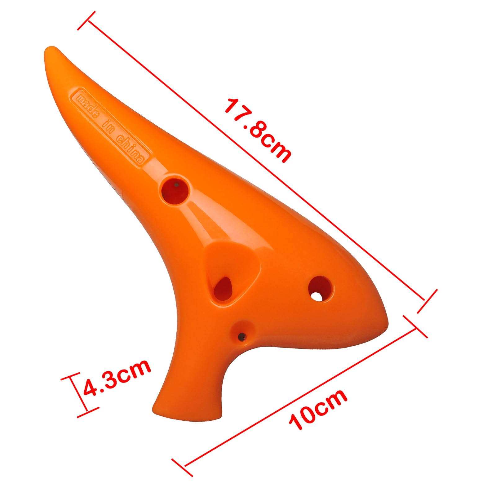 rayzm Ocarina Alto C à 12 Trous en Plastique, 13 Notes en Do Majeur, Instrument à Vent Ocarina avec Sac de Transport pour Débutants