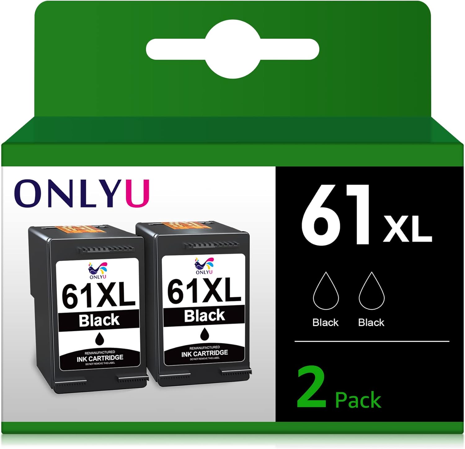 ONLYU Remanufactured Ink Cartridge Replacement for 61XL 61 XL for Envy 4500 5530