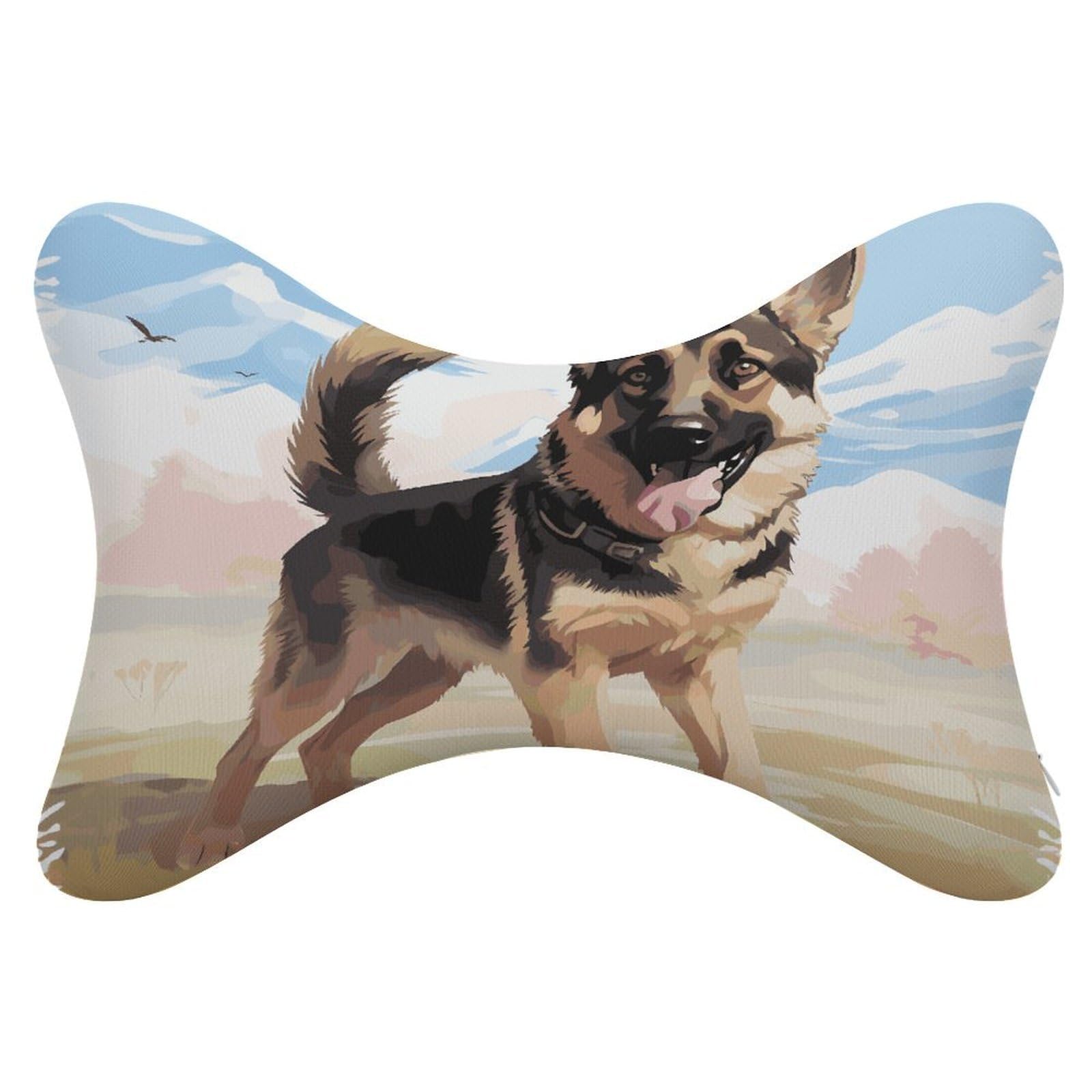 JTREHY 2 Pack German Shepherd Dog Lovers Car Headrest Pillow Memory Foam Car Neck Pillows Soft Comfortable Vehicle Neck Pillows Non-Slip Headrest Cushion Universal Car Pillow for Neck Pain Relief