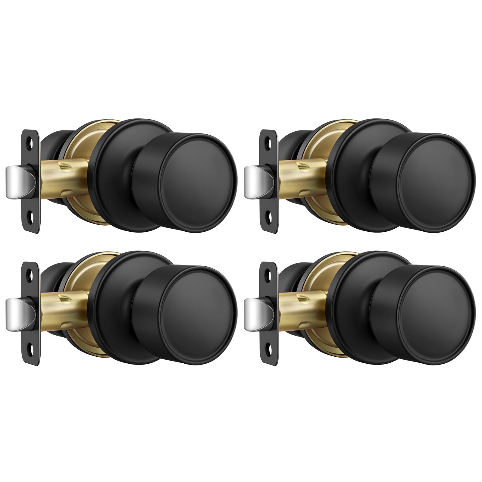 Goldenwarm Matte Black Privacy Door Knobs (10 Pack) -23