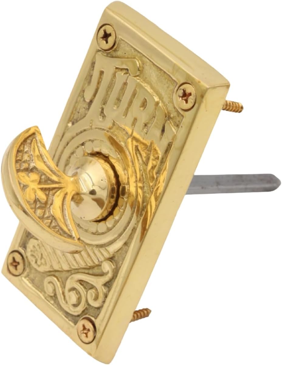 Antique Replica Non Electric Solid Brass Hand Crank Twist Doorbell