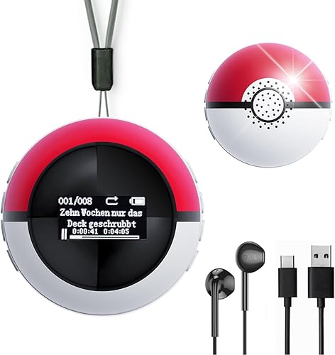 Reproductor de MP3 de 64 GB para niños, reproductor de MP3 con Bluetooth 5.0, mini reproductor de música Monster Ball, compatible con altavoz, radio