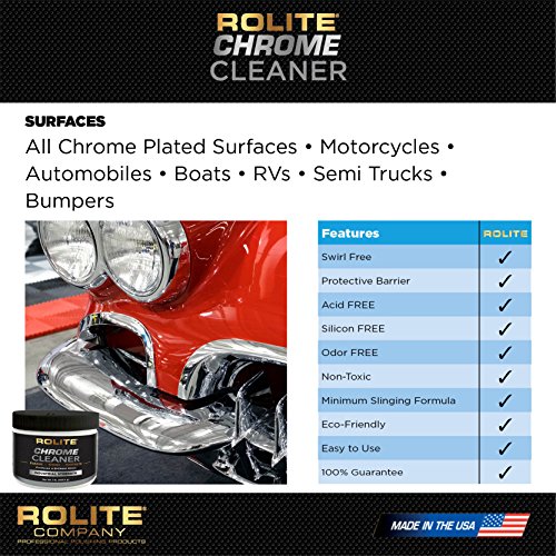 Rolite Chrome Cleaner (1Lb) For All Chrome Plated Surfaces. Motorcycles, Automobiles, Boats, Rvs, Bumpers And Much More #TOP2
