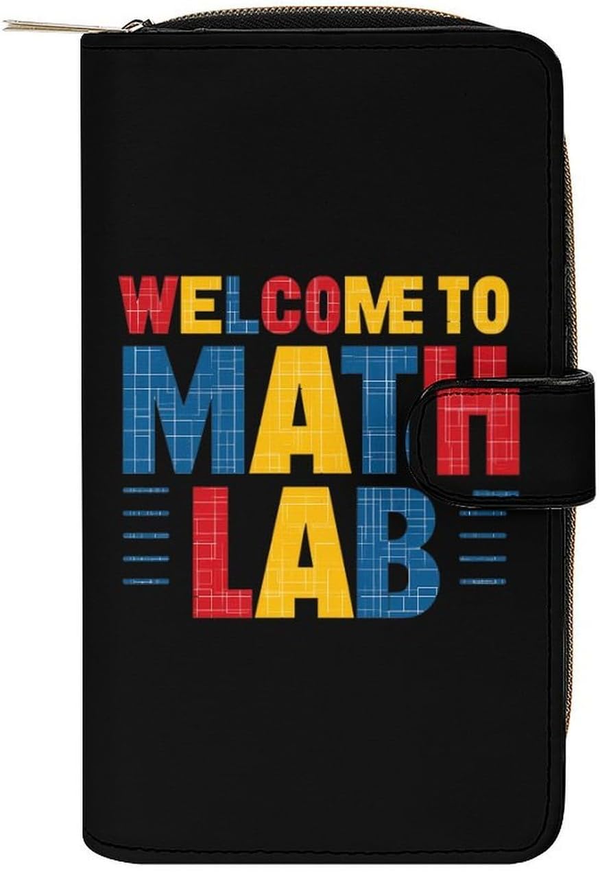Welcome To Math Lab Womens Wallet for Men Slim Purse Clutch Handbag with Card Holder