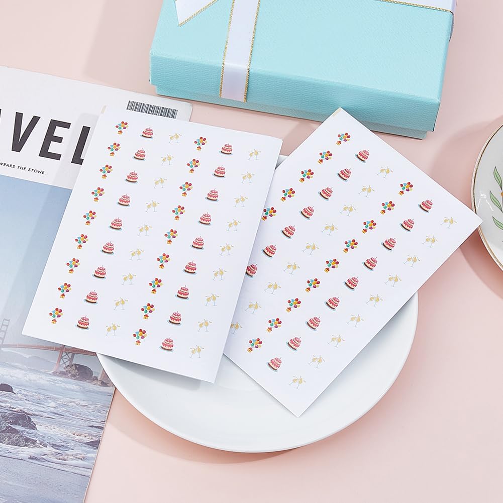 SUPERFINDINGS 20 Sheeet Birthday Planner Stickers Planner Crafting Paper Stickers Cute Aesthetic Sticker Cake Celebration Reminder Party Sticker for Calendar Waterproof Laptop Photo Albums - Image 5