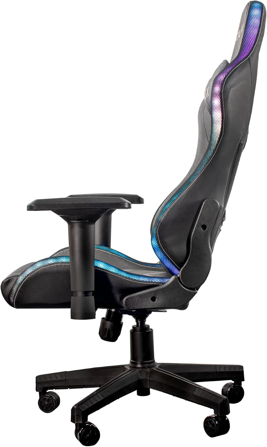 Side view of the Galax GC-01 RGB Gaming Chair with the backrest in an upright position