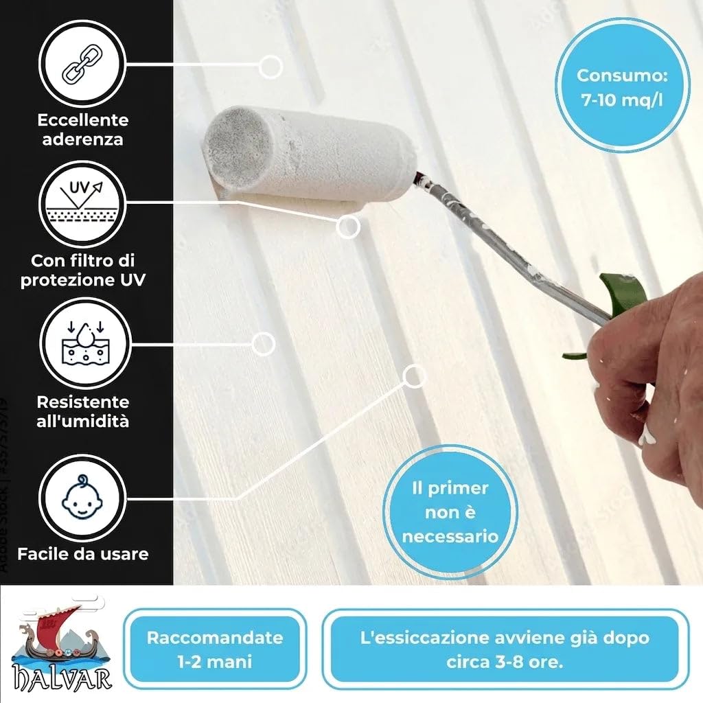 Vernice antiruggine per ferro 3 in 1, smalto metallico scandinavo 3-in-1 – primer, antiruggine e finitura in uno, ideale per ferro, acciaio, alluminio, metallo e zinco (1 L, grigio chiaro (RAL 7035) H