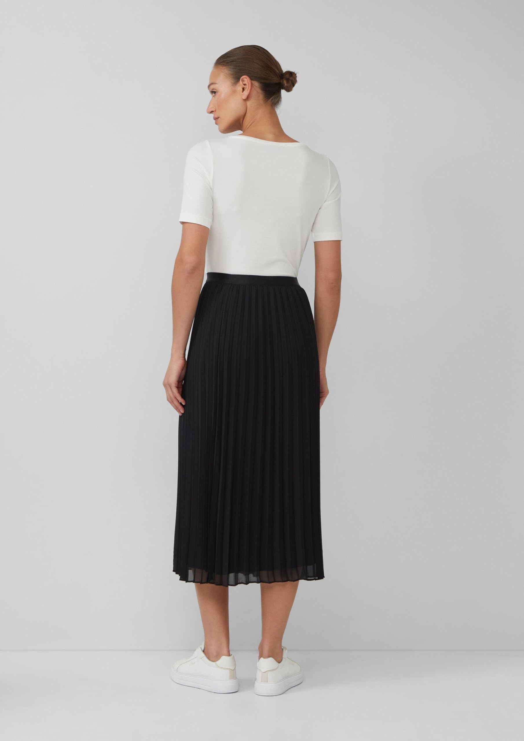s.Oliver Plissierter Chiffonrock mit Viskosemix