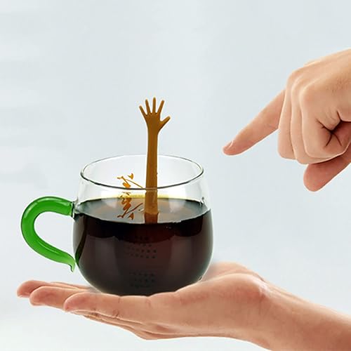 Miniatura 4 de Infusor de té de silicona para té suelto antiadherente, fácil de usar, gestos divertidos de mano, infusor de té para el hogar