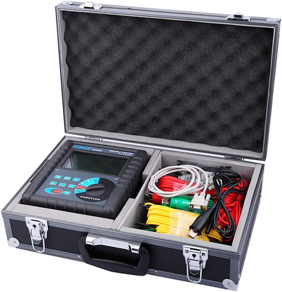 ETCR3000B Digital Grounding Resistance Soil Resistivity Tester Meter with LCD Display Wide Range Earth Resistance Measuring Meter Data Storage Function