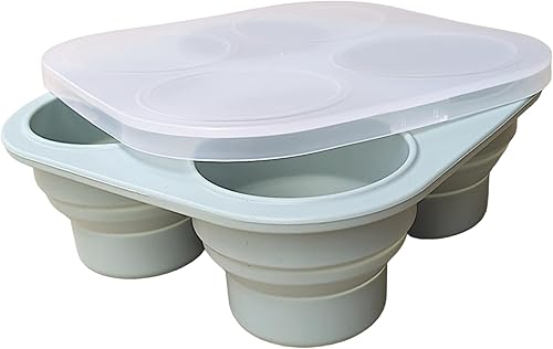 Lulyboo Bandeja de silicona plegable y portátil para congelador de alimentos para bebés con tapa, contenedor de almacenamiento para alimentos