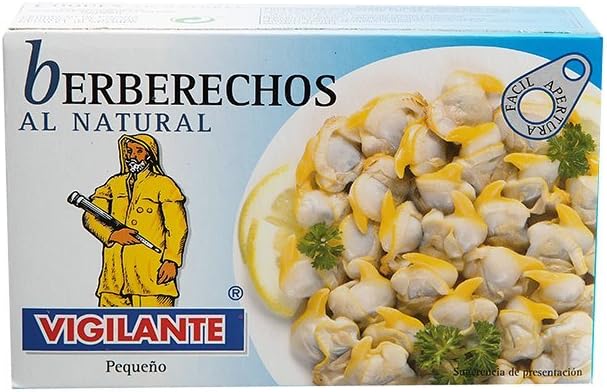 Berberechos al natural, vigilante, pack 5 latas