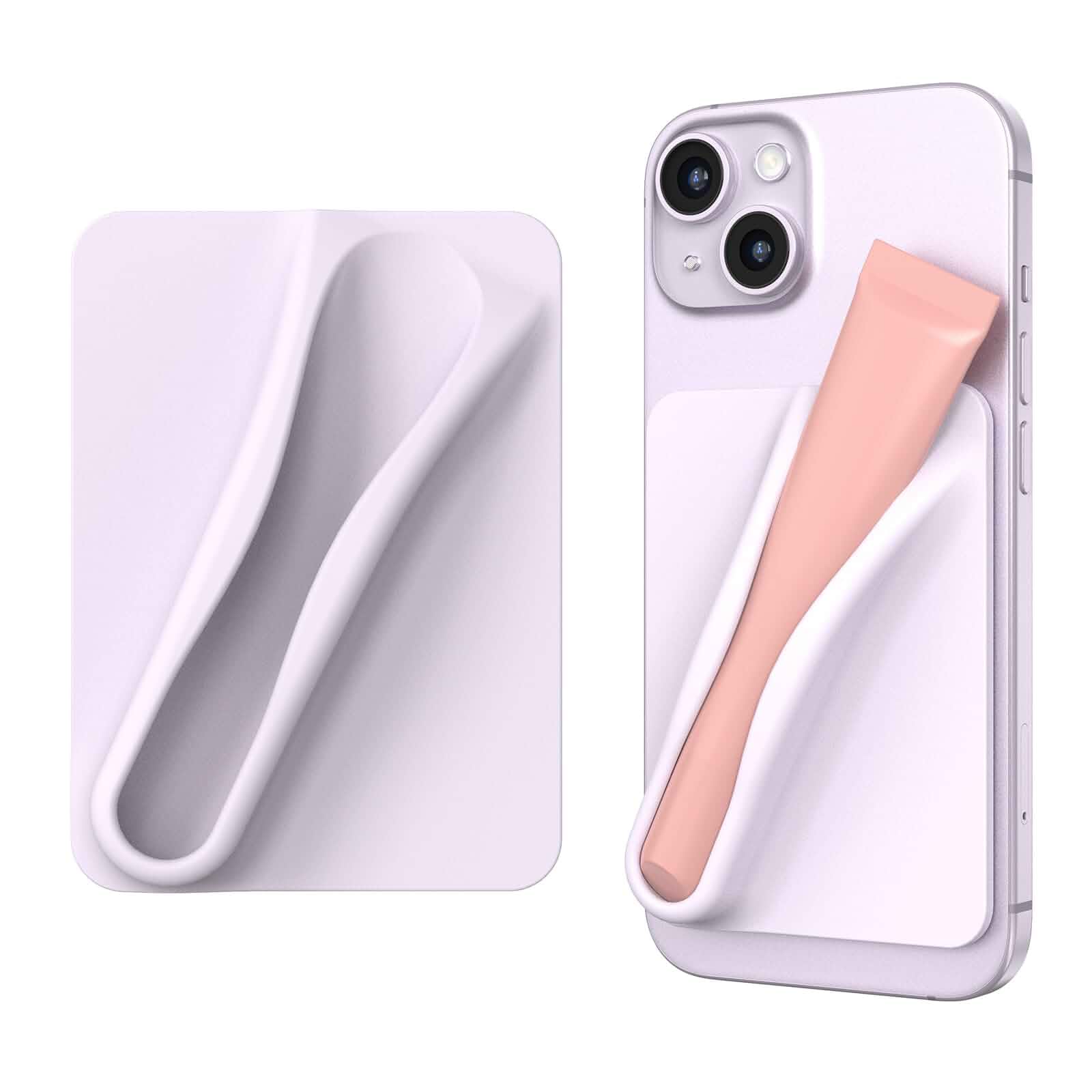 DOB SECHS Silicone Lip Holder for Cell Phone Lipstick Lip Glaze Phone Case Adhesive Back Stick On Holder for iPhone and Android Phones, Purple