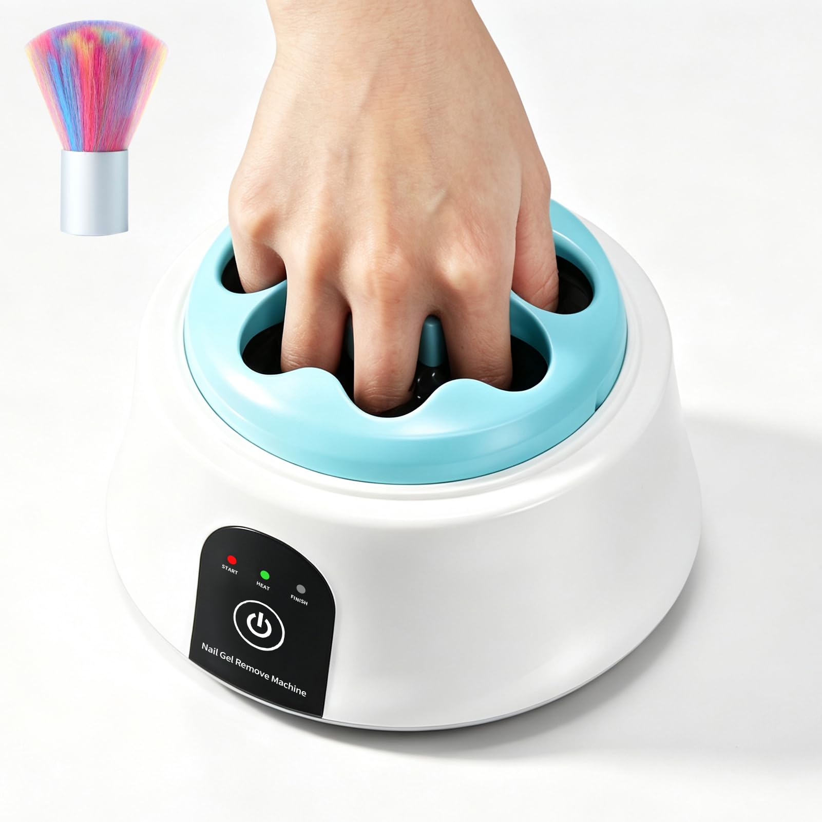 Electric Nail Soaking Bowl Gel Nail Polish Remover Acrylic Dip Powder Remover Soak Off Bowl with Nail Art Brush, ISGR-01 Blue