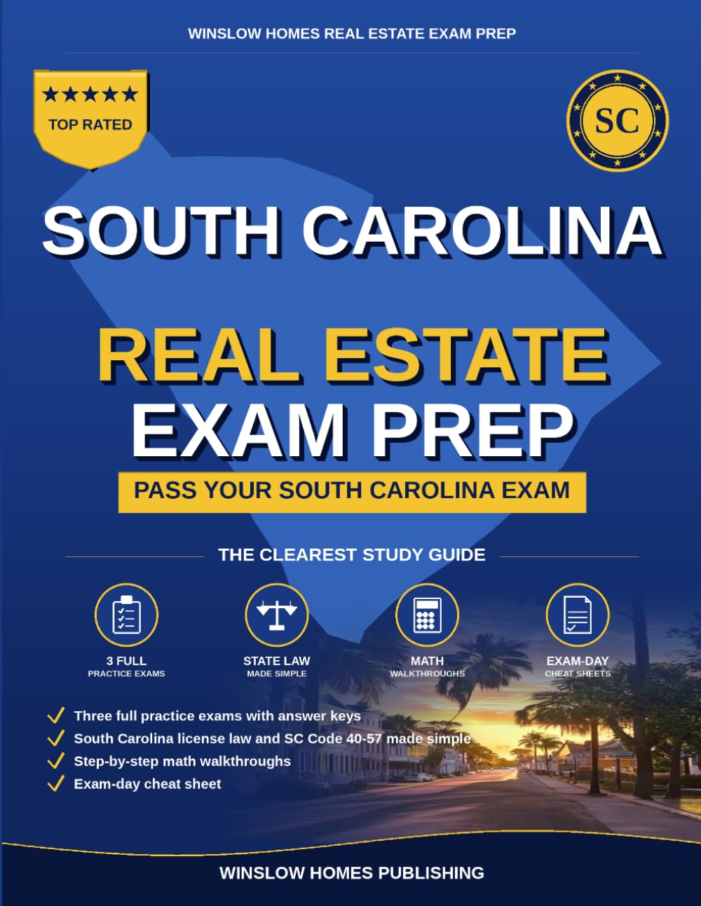 South Carolina Real Estate Exam Prep: Pass Your South Carolina Salesperson License Exam on the First Try With Practice Tests, Math Walkthroughs, and ... Easy (Winslow Homes Real Estate Exam Prep)