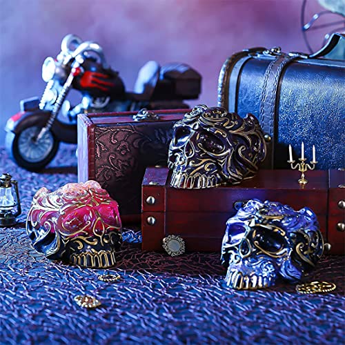 Voyyphixa Skull Resin Moulds Molds for Resin Epoxy Skull Head Resin Mold Ghost Silicone Mold Resin Casting 3D Skeleton Mold DIY Jewelry Box,Trinket Container,Makeup Brush Holder,Pen Holder - Image 4