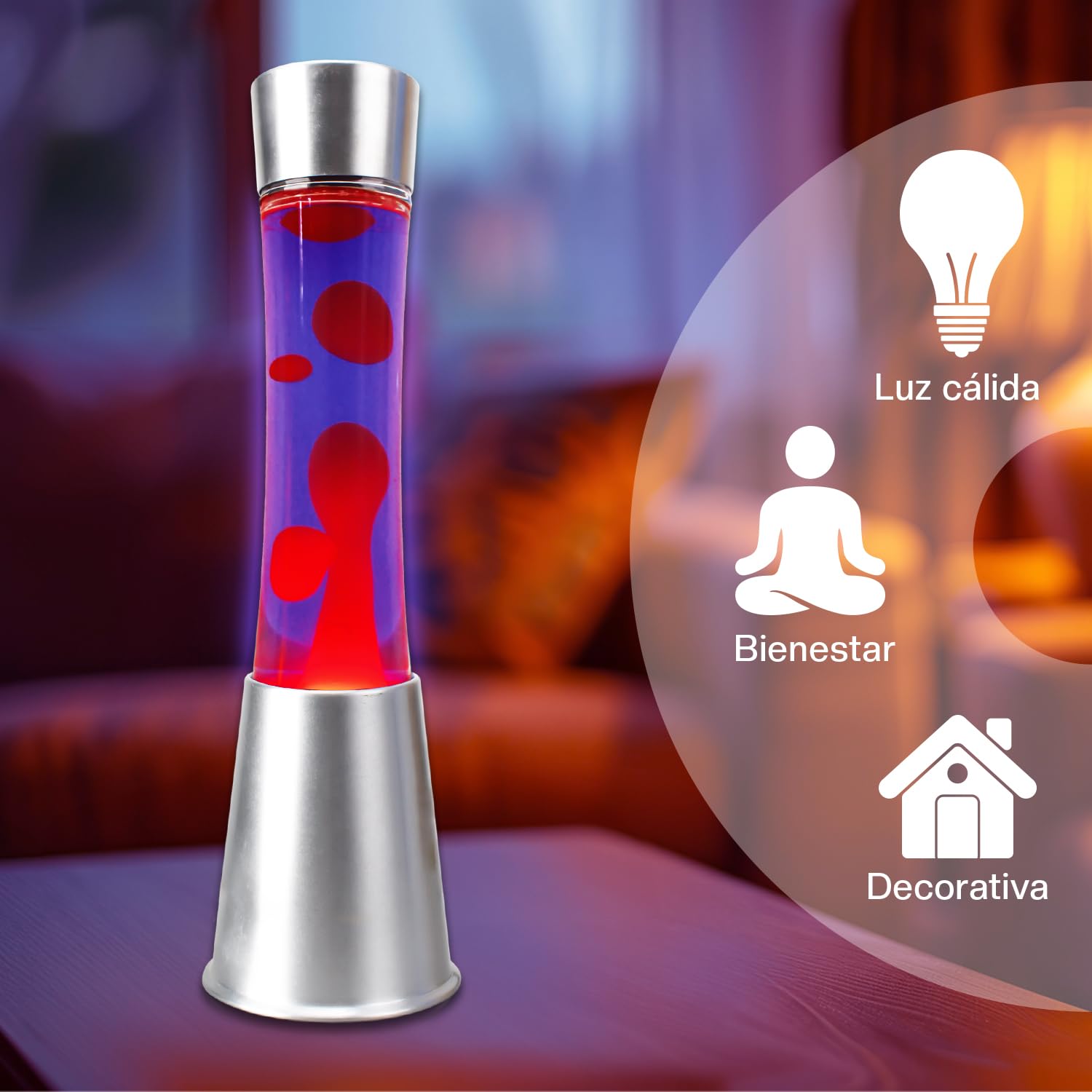 PARTY TOWN Lampa Lawowa Duża 38 cm Różowa i Fioletowa Akrylowa Idealna do Medytacji Sypialni Salonu Dekoracji Oryginalny Prezent Dla Dzieci i Dorosłych