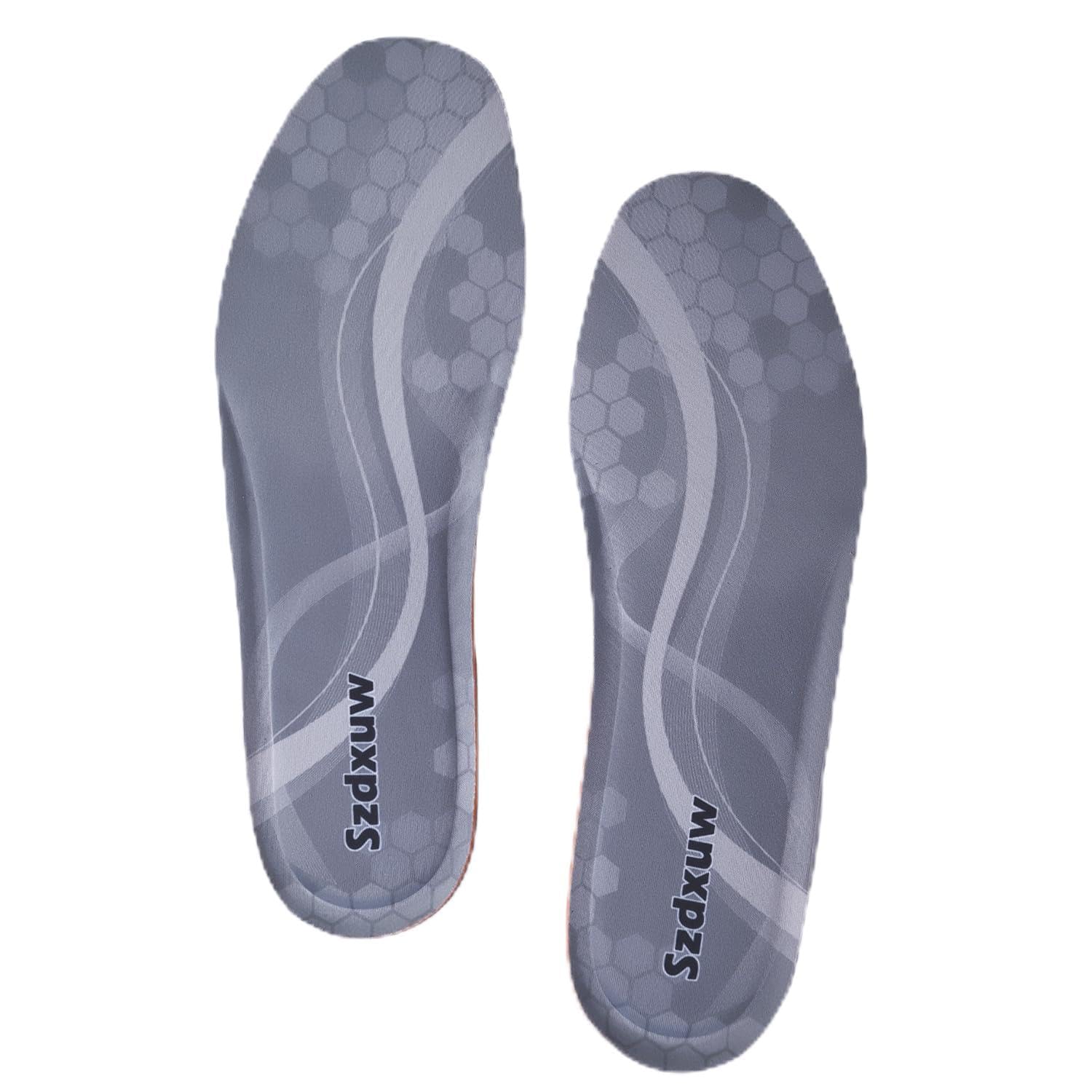 Szdxuw Solette in Memory Foam Uomo Donna, Inserti per Scarpe Regolabile alla Misura Comfort Assorbimento Traspirante degli urti Imbottitura per il Supporto del Piede Suole Interne, Donna Grigio