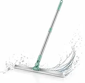 Rodo de Silicone 2 em 1 Multiuso 50cm com Cabo Extensível 64-112cm, Rotação 180°, Antirrisco, Rodo e Vassoura Mágica, Limpeza de Pisos, Vidros, Box e Áreas Externas, Secagem Rápida