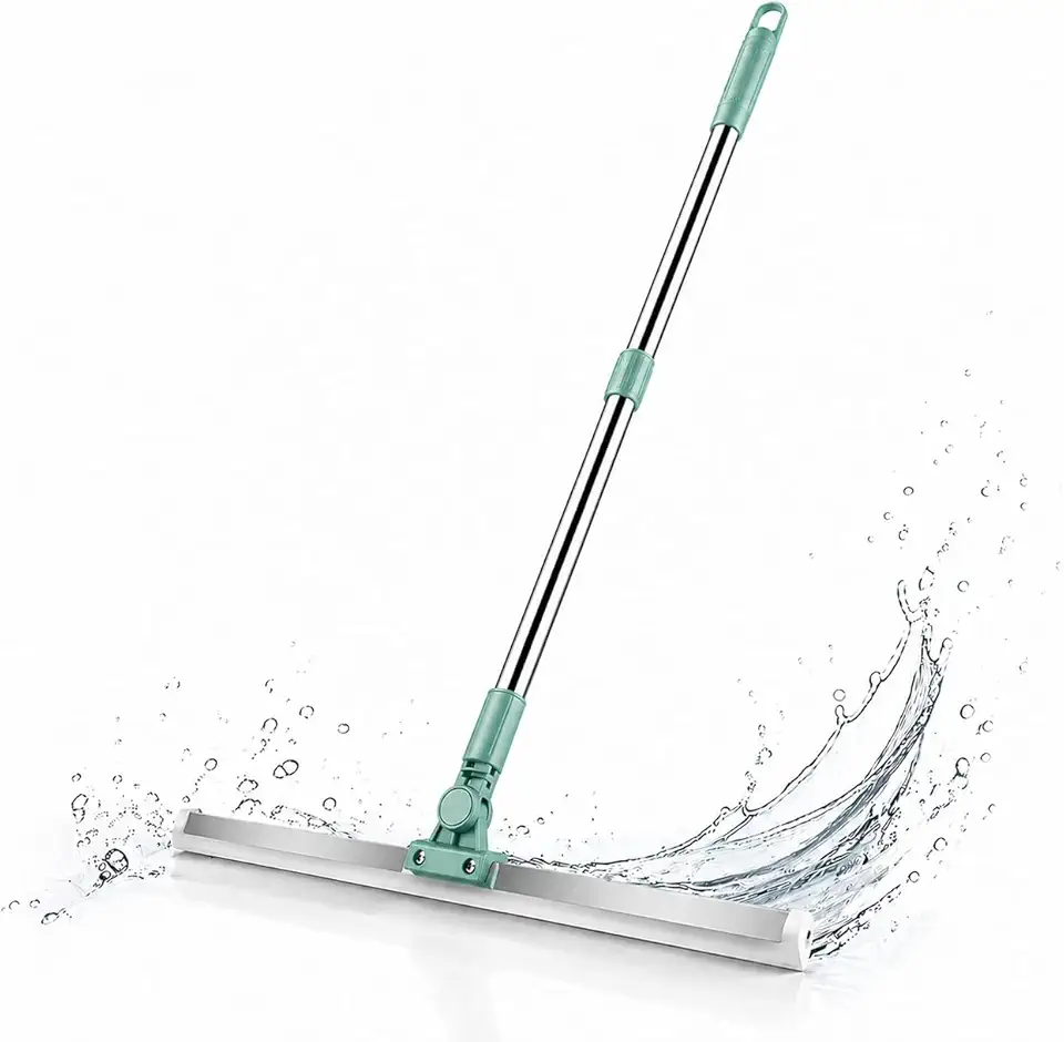 Rodo de Silicone 2 em 1 Multiuso 50cm com Cabo Extensível 64-112cm, Rotação 180°, Antirrisco, Rodo e Vassoura Mágica, Limpeza de Pisos, Vidros, Box e Áreas Externas, Secagem Rápida