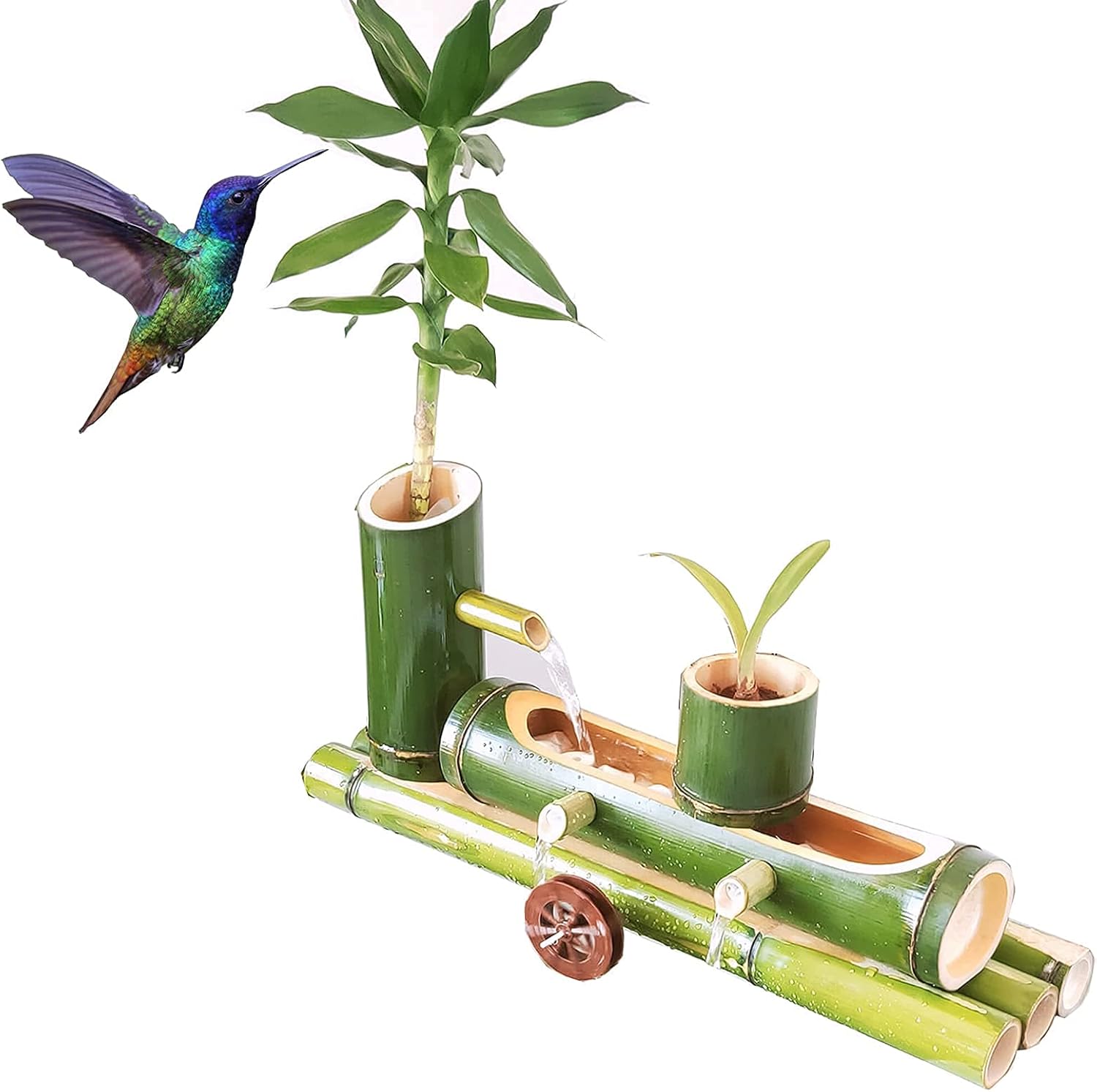 Water Features for The Garden Bird Bath Water Feature Pump Bamboo Fountain is Good for Health, Cool in Summer and Warm in Winter